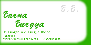 barna burgya business card